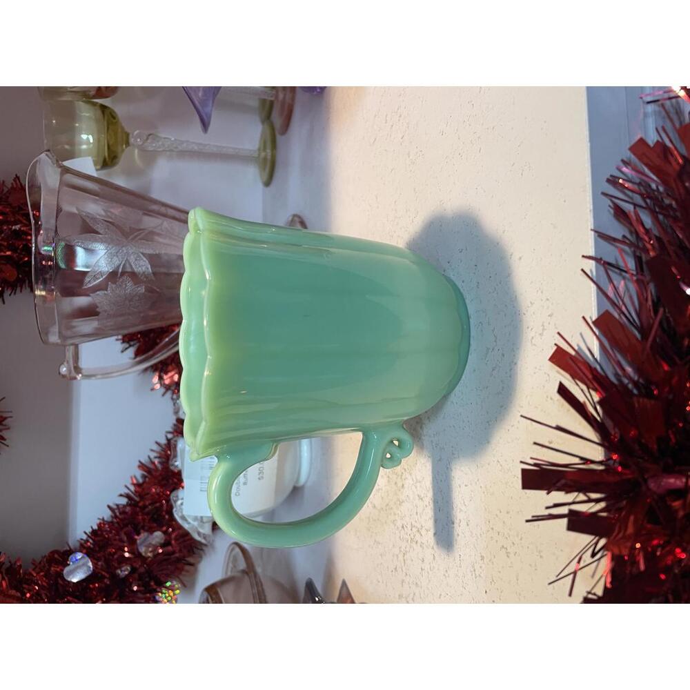 Pioneer Woman Jadeite Mug Green Glass Scalloped Vintage‑Style Coffee Cup
